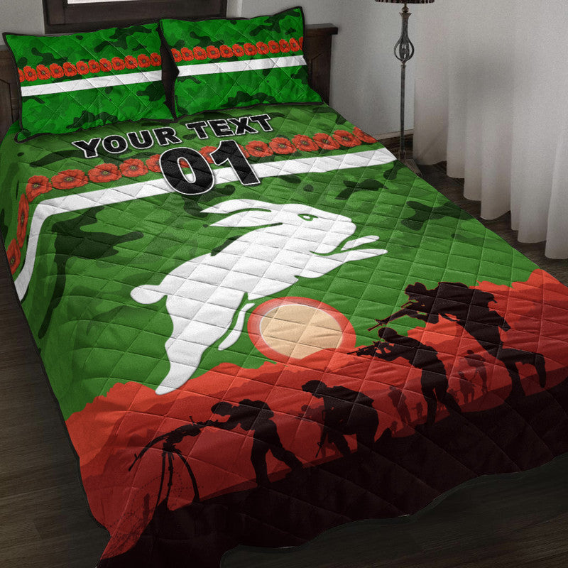 custom-personalised-south-sydney-rabbitohs-anzac-2022-quilt-bed-set-simple-style-green