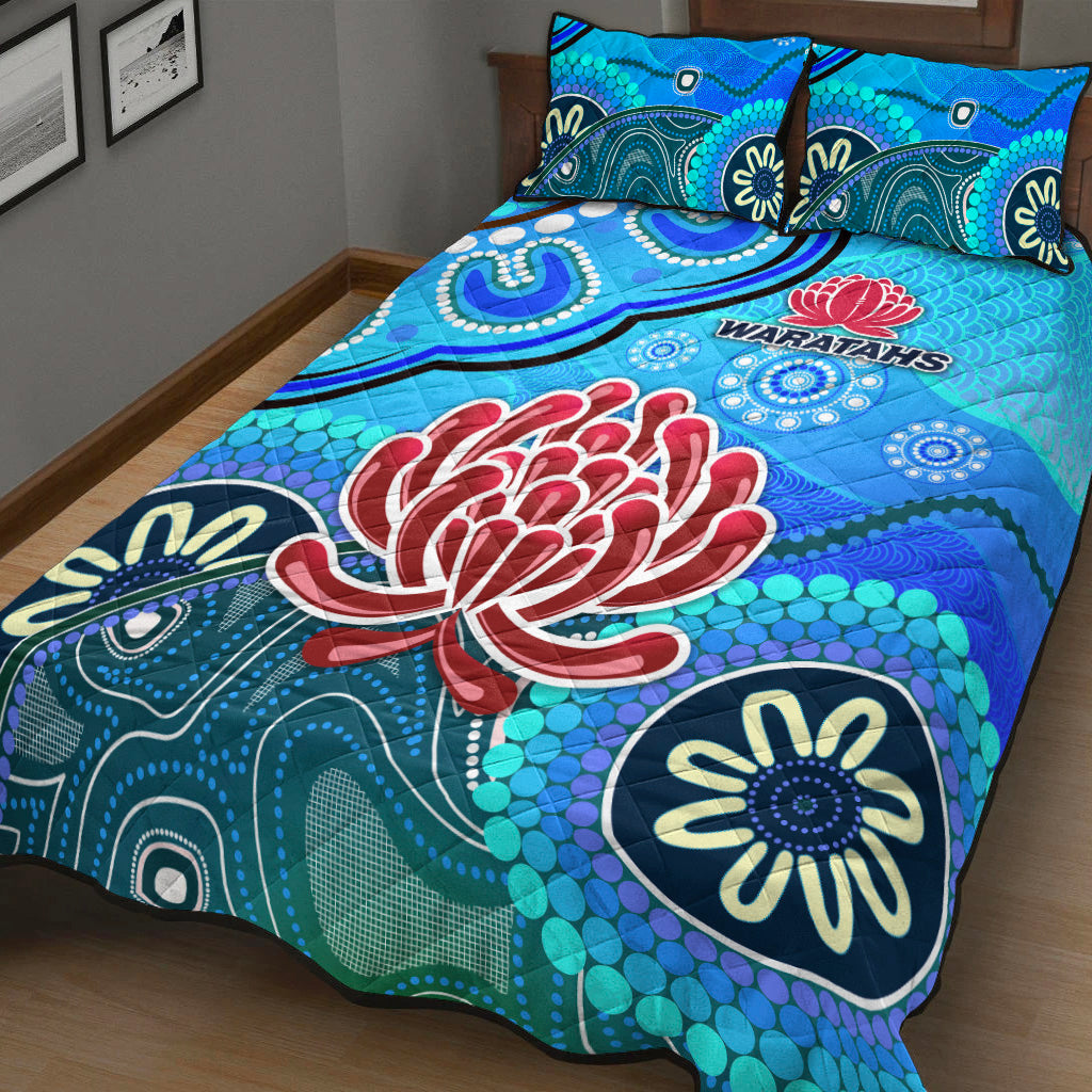 new-south-wales-waratahs-aboriginal-quilt-bed-set-indigenous-wave-vibes