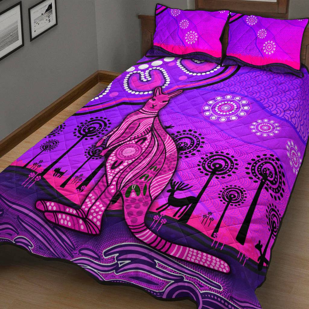 aboriginal-art-kangaroo-quilt-bed-set-indigenous-unique-vibes-purple