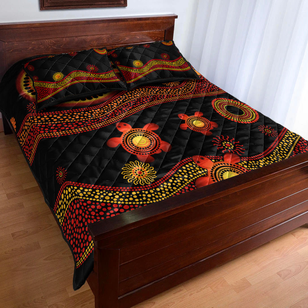 aboriginal-indigenous-flag-vibes-quilt-bed-set-turtle