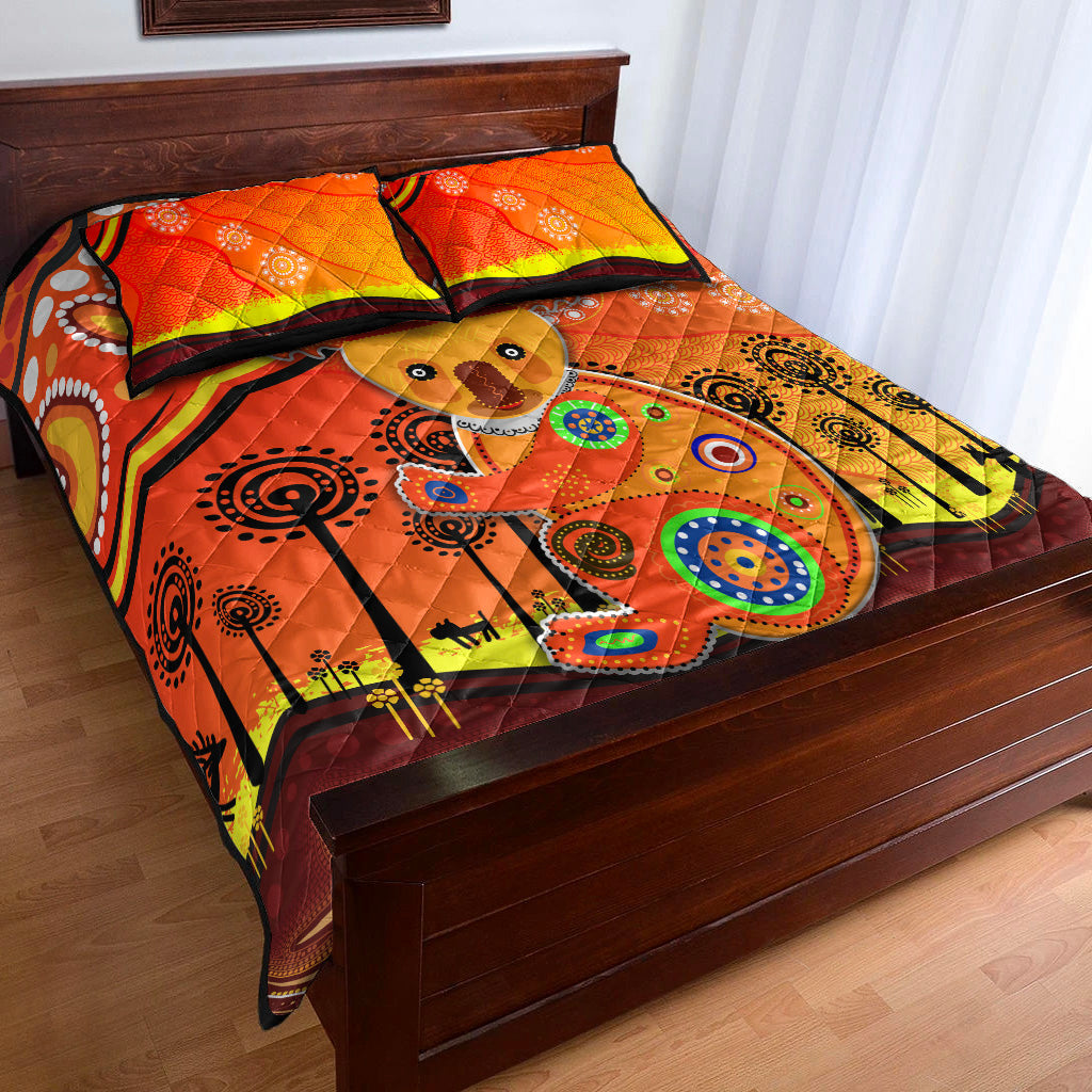 aboriginal-art-koala-quilt-bed-set-indigenous-unique-vibes-orange