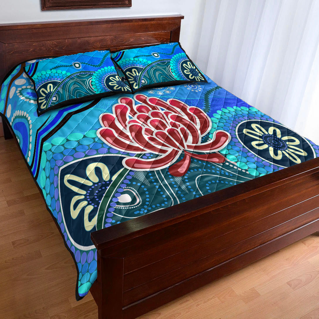 new-south-wales-waratahs-aboriginal-quilt-bed-set-indigenous-wave-vibes