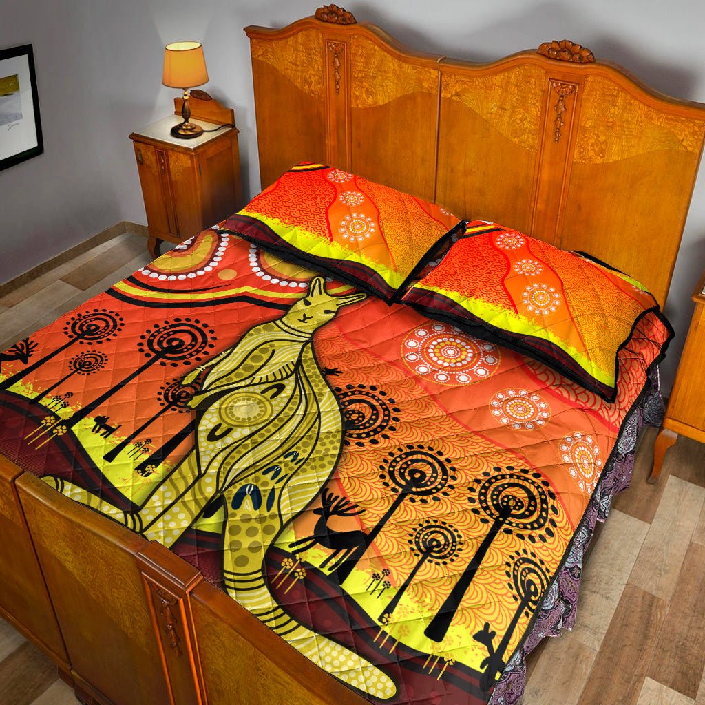 aboriginal-art-kangaroo-quilt-bed-set-indigenous-unique-vibes-orange