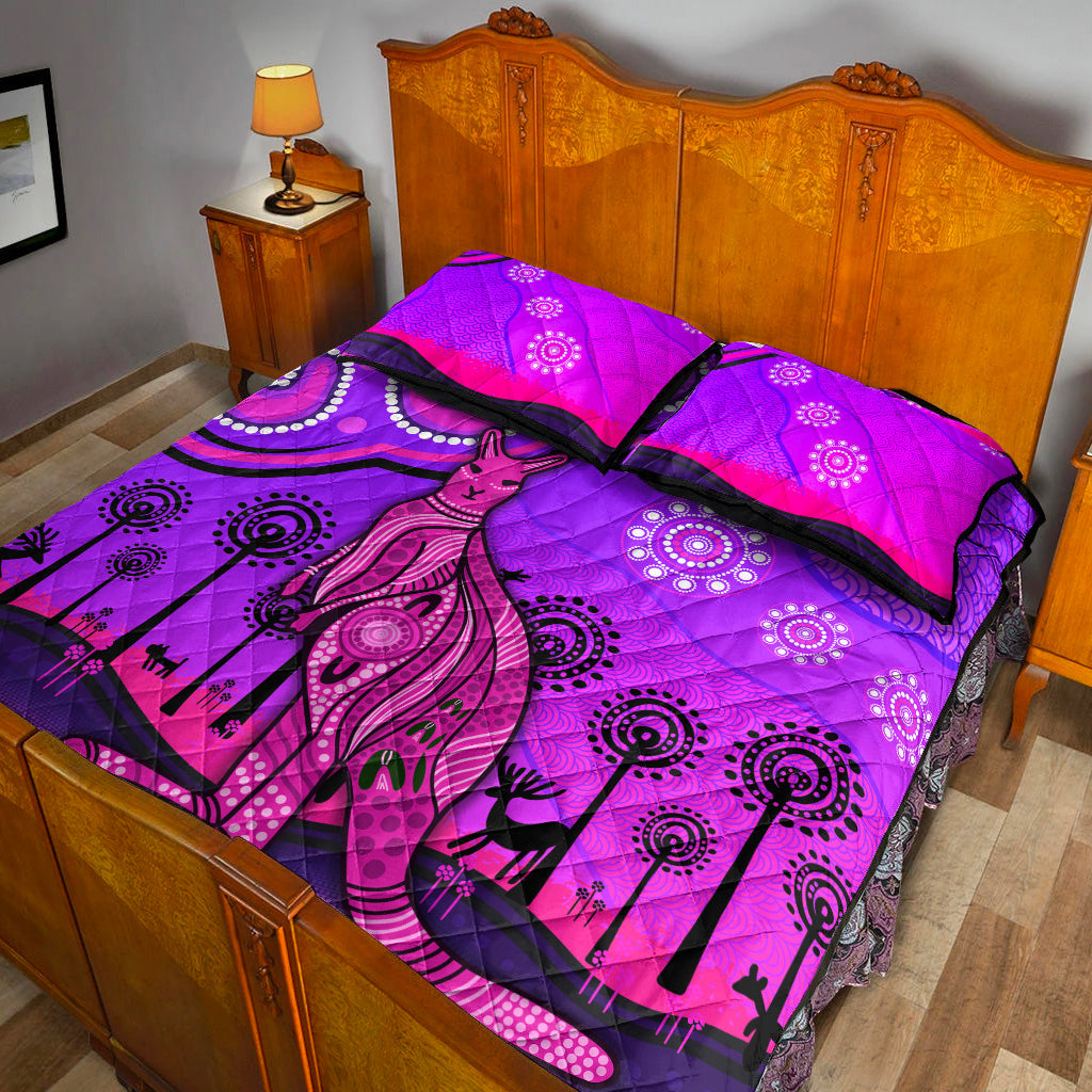 aboriginal-art-kangaroo-quilt-bed-set-indigenous-unique-vibes-purple