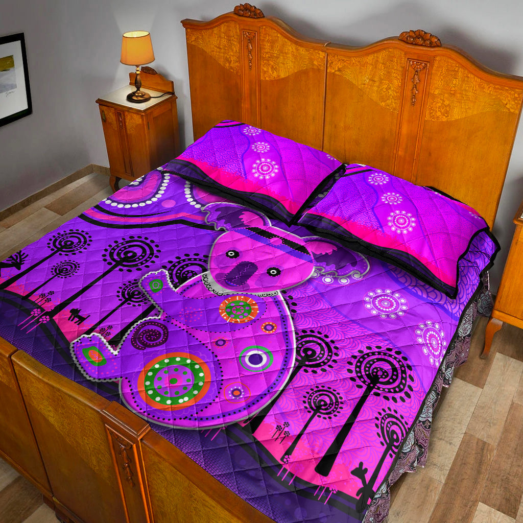 aboriginal-art-koala-quilt-bed-set-indigenous-unique-vibes-purple