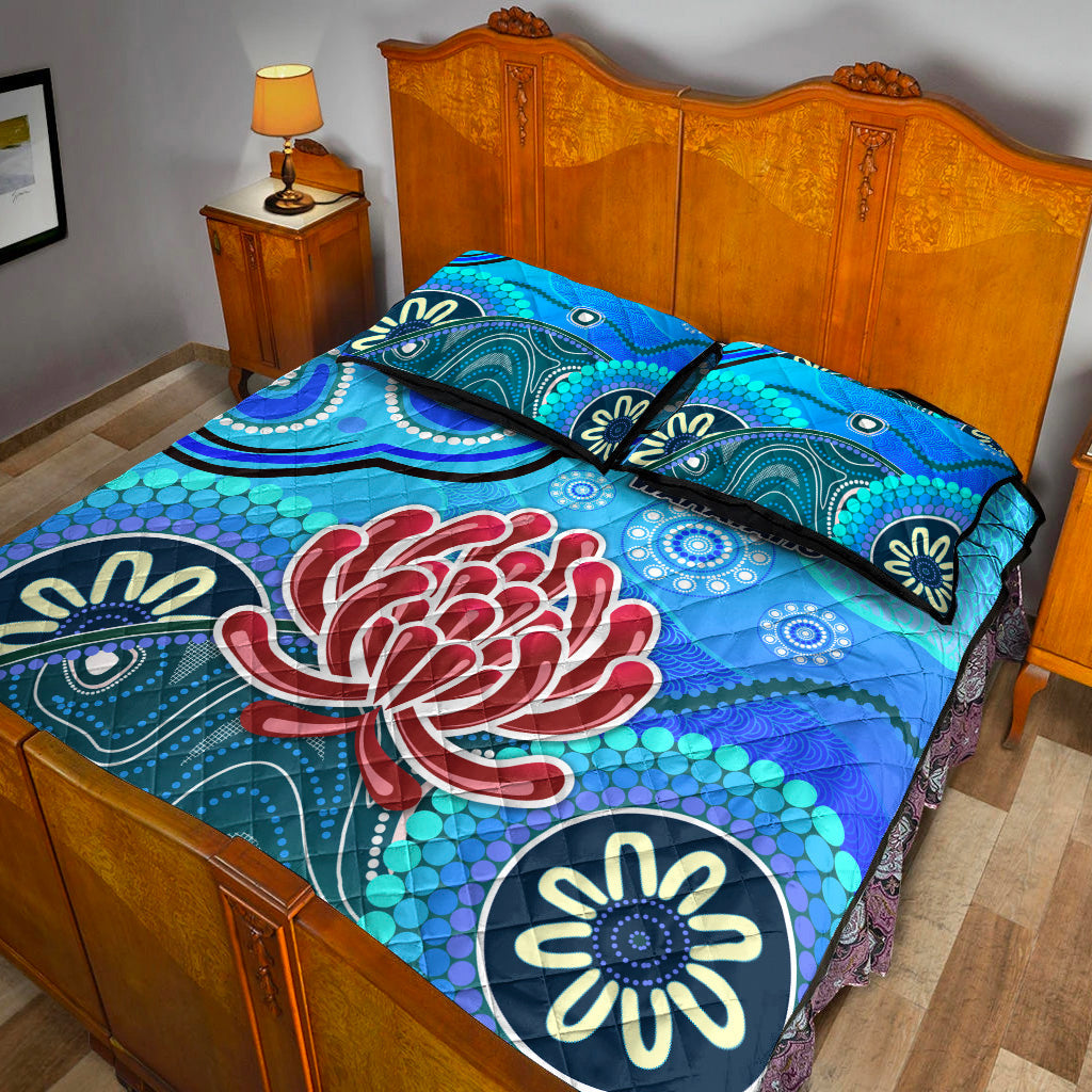 new-south-wales-waratahs-aboriginal-quilt-bed-set-indigenous-wave-vibes