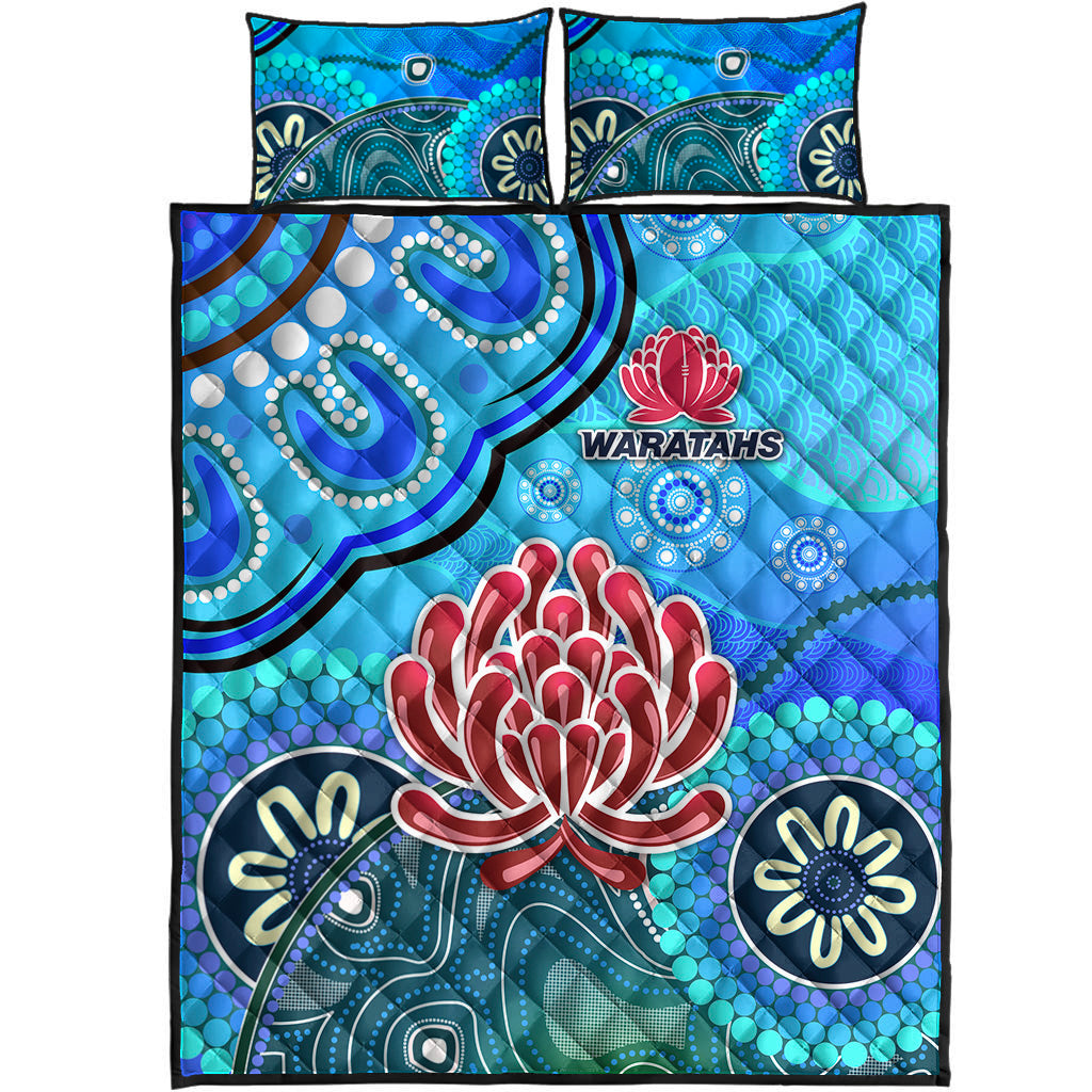 new-south-wales-waratahs-aboriginal-quilt-bed-set-indigenous-wave-vibes