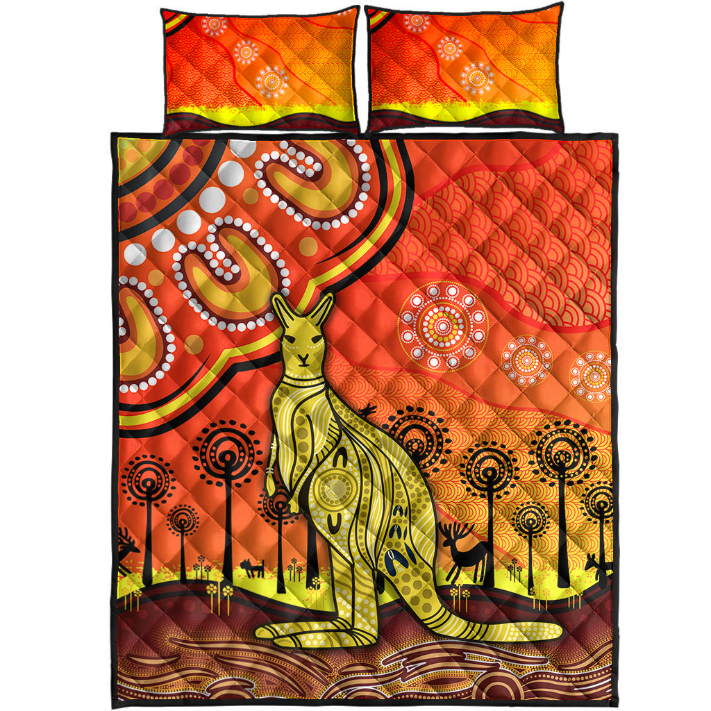 aboriginal-art-kangaroo-quilt-bed-set-indigenous-unique-vibes-orange