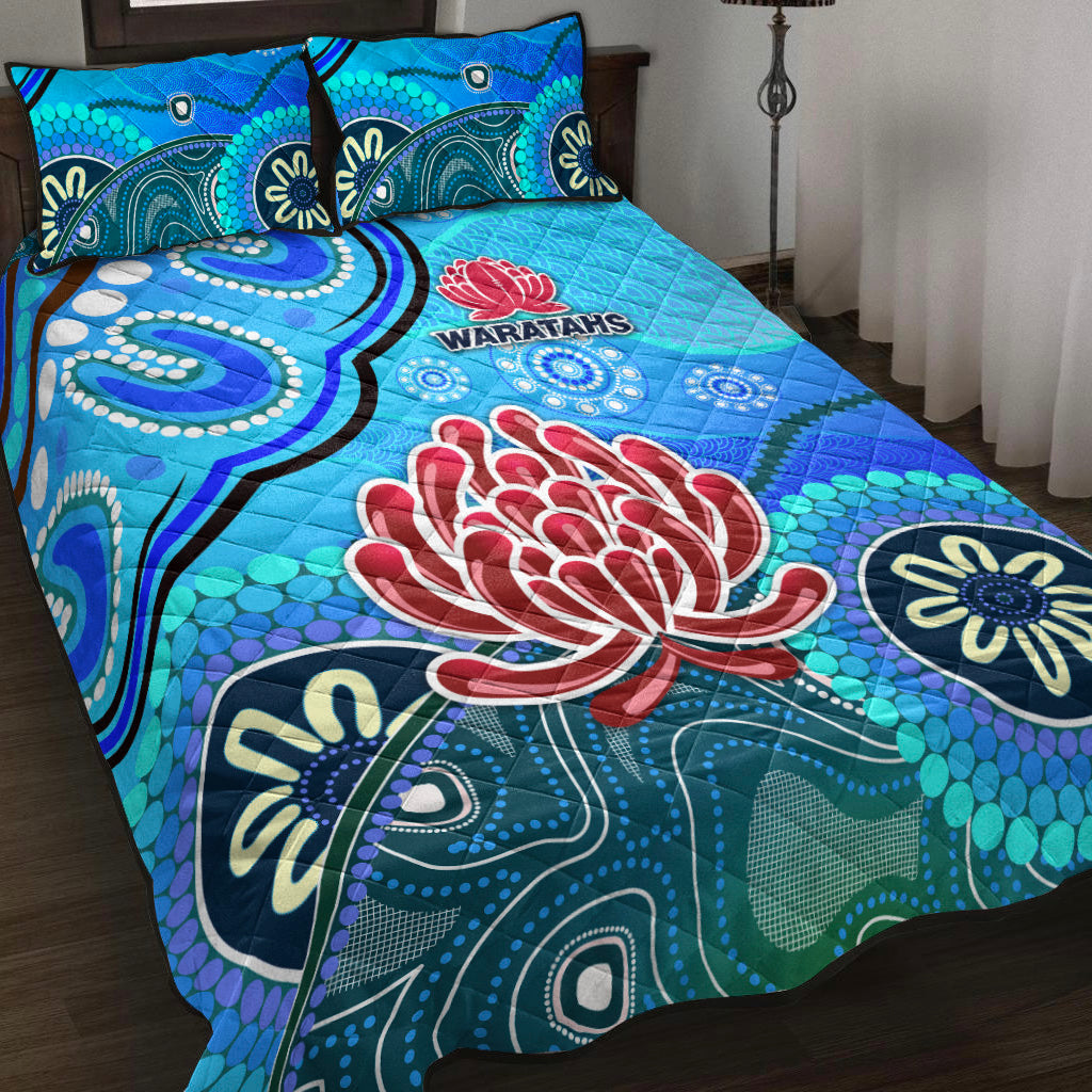 new-south-wales-waratahs-aboriginal-quilt-bed-set-indigenous-wave-vibes