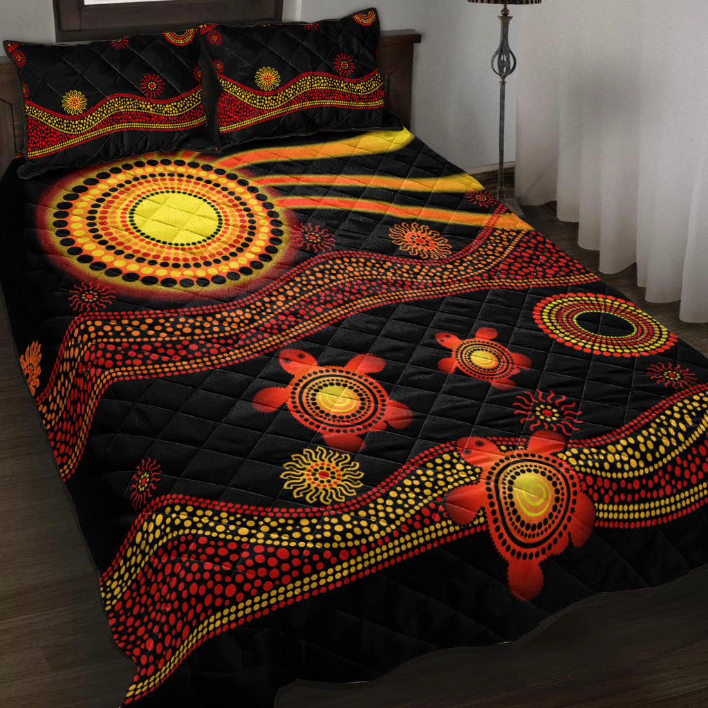 aboriginal-indigenous-flag-vibes-quilt-bed-set-turtle