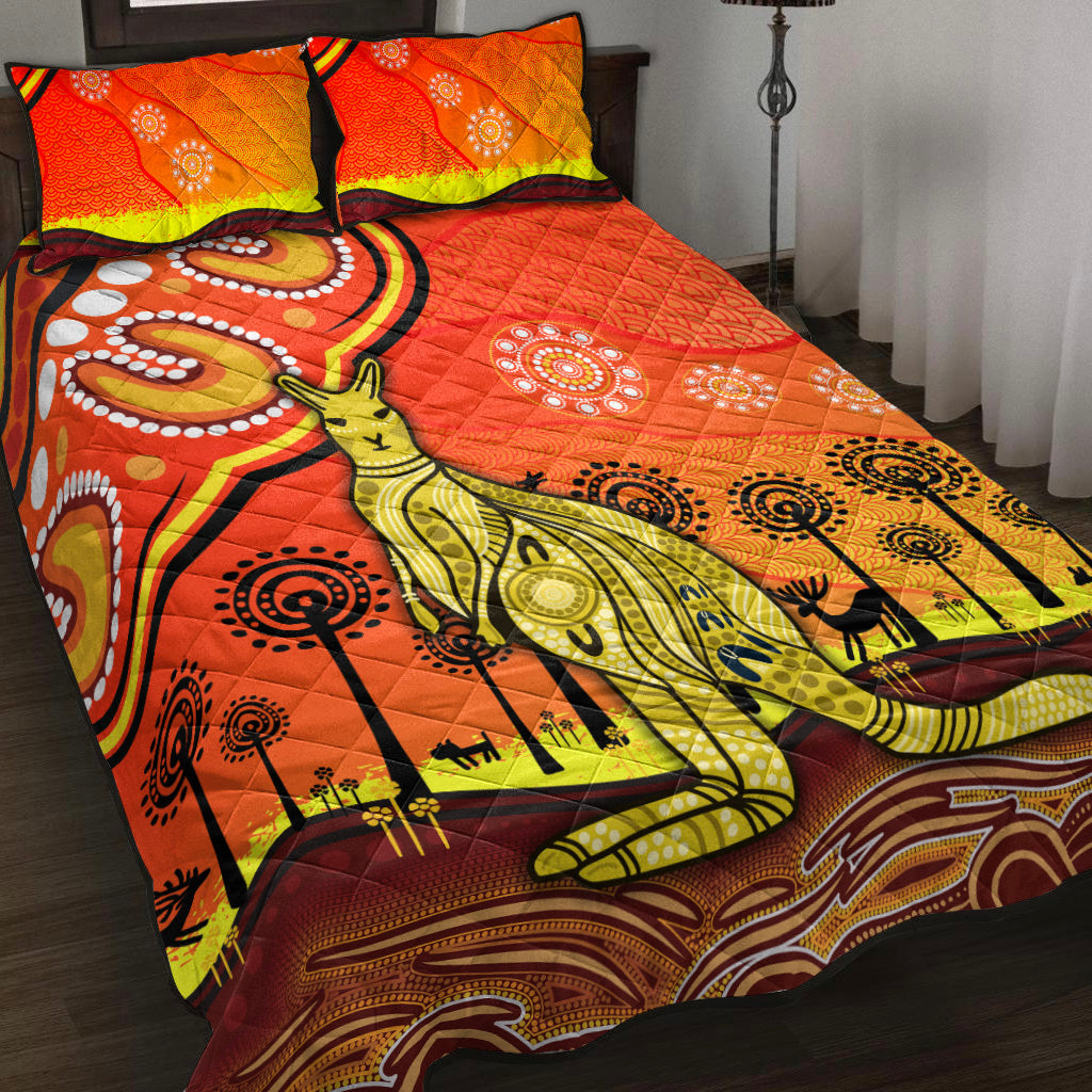 aboriginal-art-kangaroo-quilt-bed-set-indigenous-unique-vibes-orange