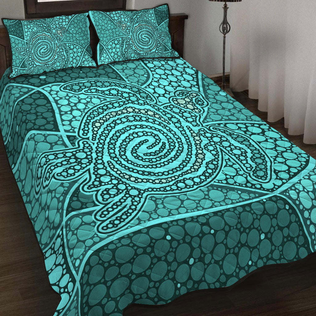 turtle-quilt-bedding-set-aboriginal-green-style