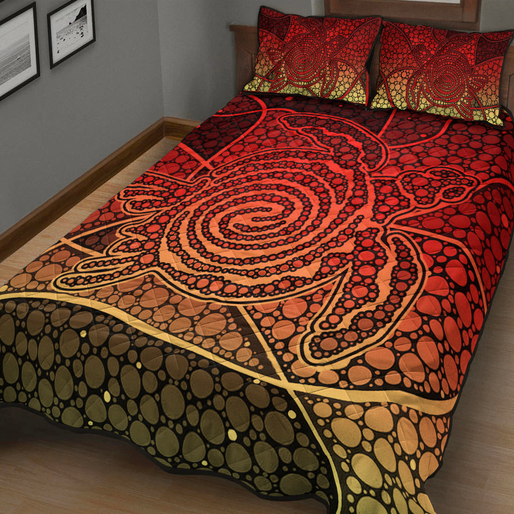 turtle-quilt-bedding-set-aboriginal-red-style