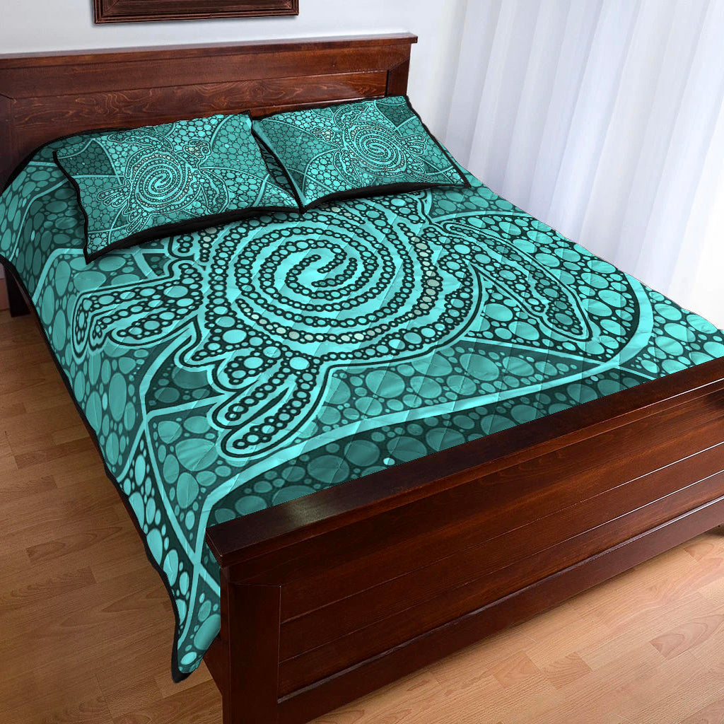 turtle-quilt-bedding-set-aboriginal-green-style