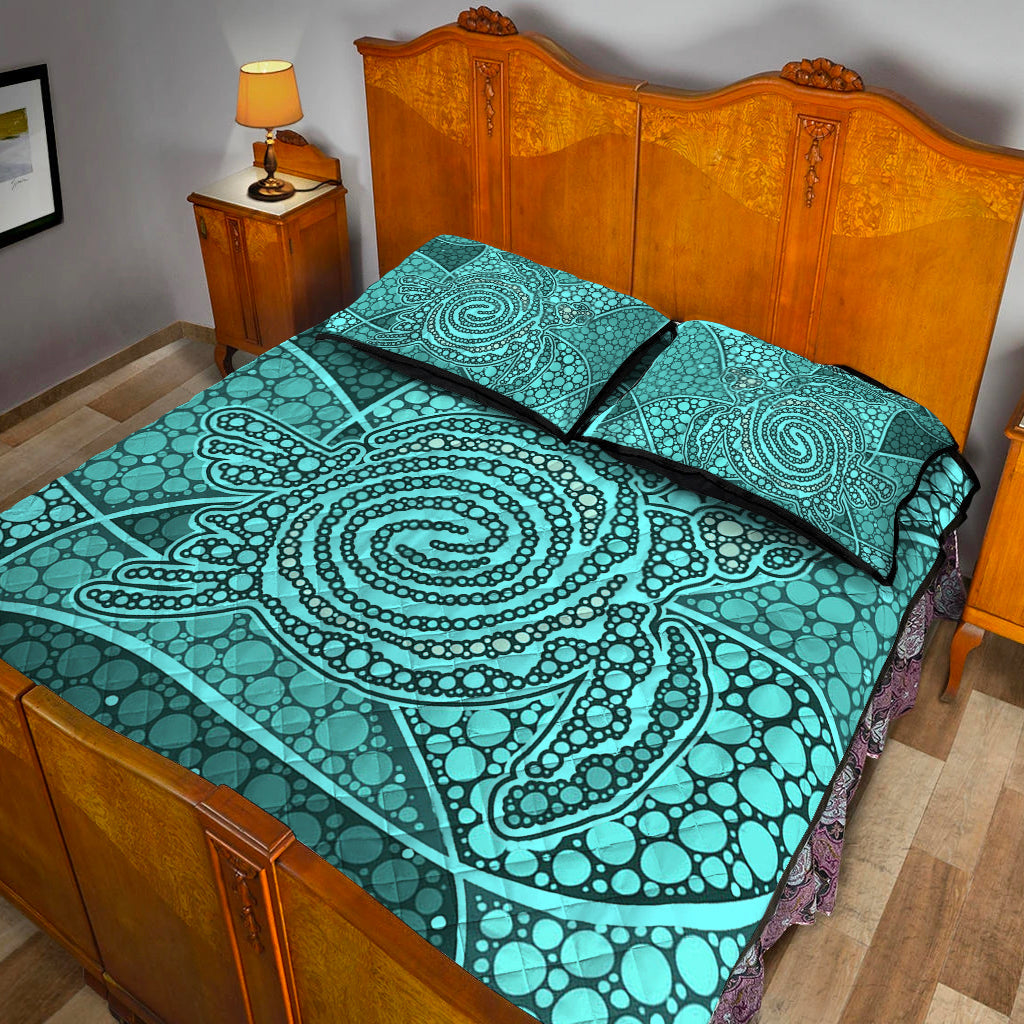 turtle-quilt-bedding-set-aboriginal-green-style