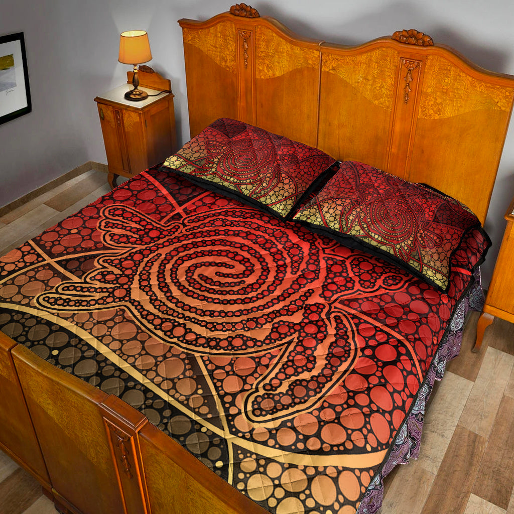 turtle-quilt-bedding-set-aboriginal-red-style