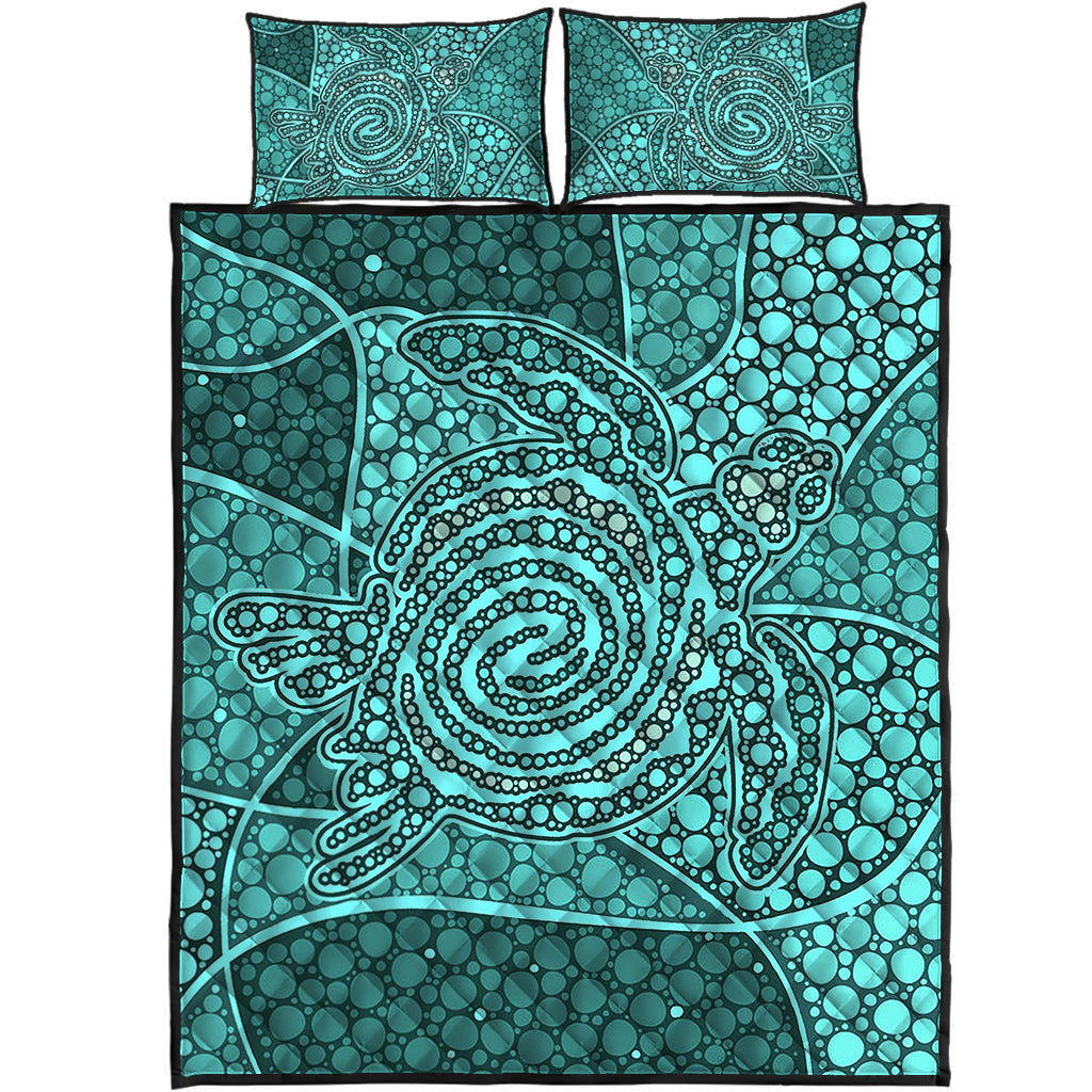 turtle-quilt-bedding-set-aboriginal-green-style