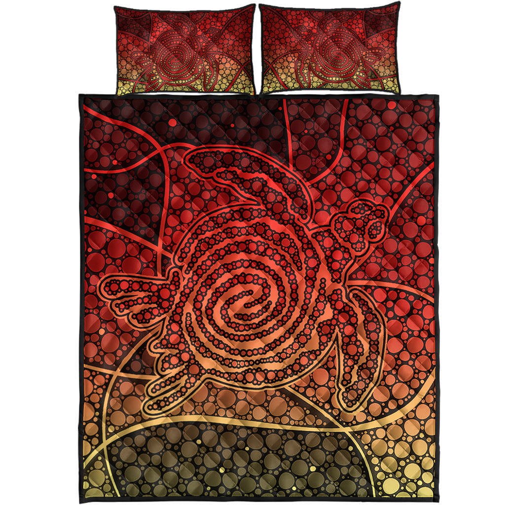 turtle-quilt-bedding-set-aboriginal-red-style