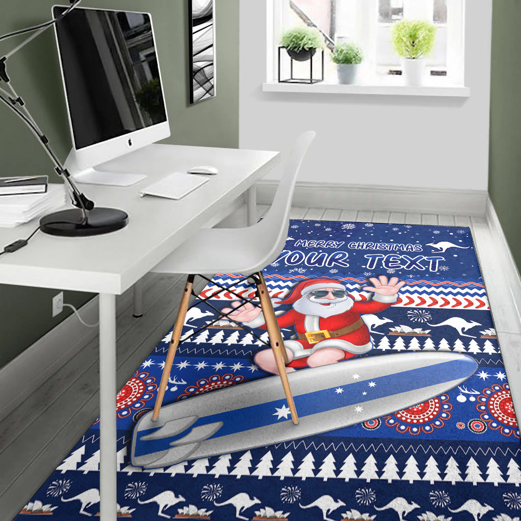 custom-personalised-australia-christmas-area-rug-aussie-aboriginal-santa-claus-is-surfing-with-kangaroo