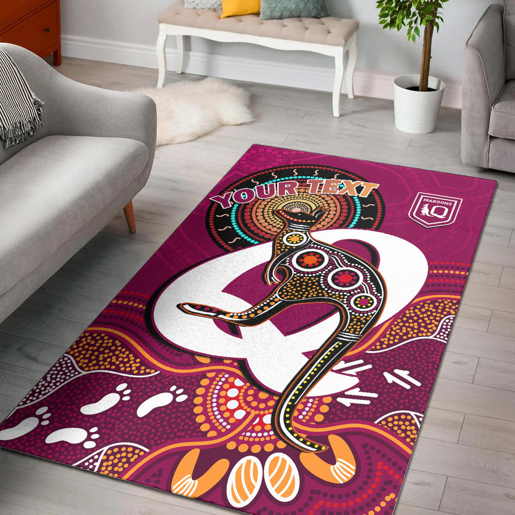 custom-personalised-maroons-rugby-area-rug-queensland-kangaroo-aboriginal-dot-paintings