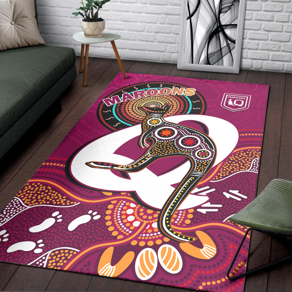 maroons-rugby-area-rug-queensland-kangaroo-aboriginal-dot-paintings