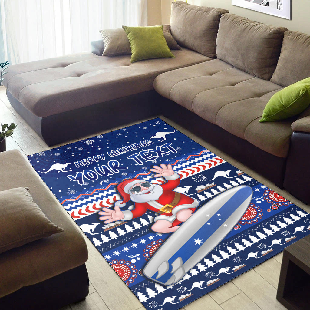 custom-personalised-australia-christmas-area-rug-aussie-aboriginal-santa-claus-is-surfing-with-kangaroo