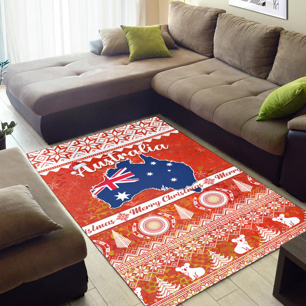 custom-personalised-australia-area-rug-australian-map-aboriginal-painting-merry-christmas