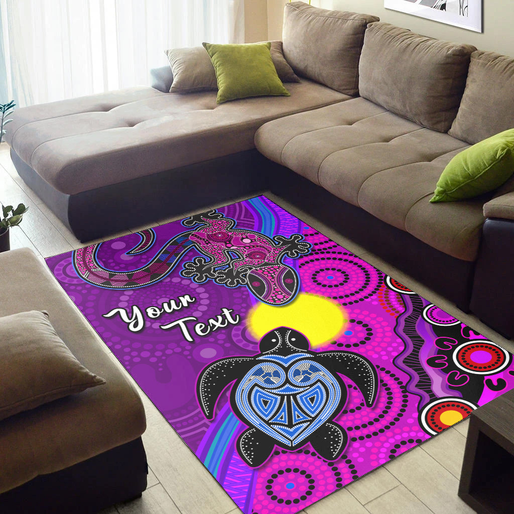 custom-personalised-australia-lizard-and-turtle-area-rug-aboriginal-art-beautiful-life