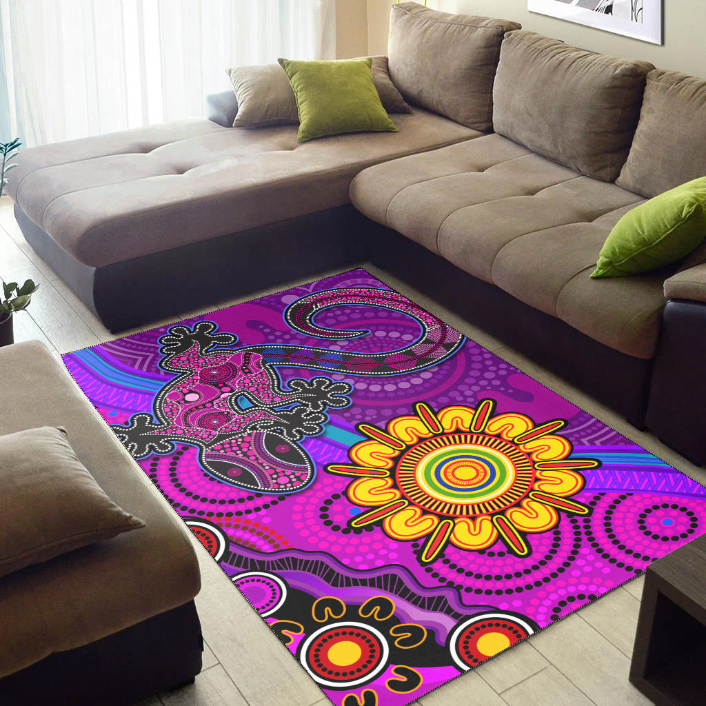 australia-lizard-and-sun-area-rug-aboriginal-art-purple