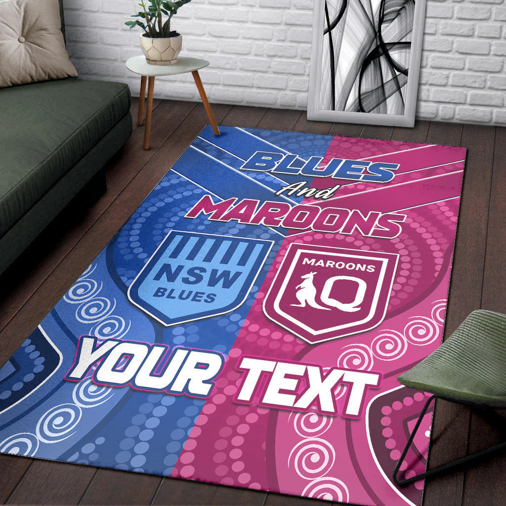 custom-personalised-blues-and-maroons-rugby-area-rug-origin-nsw-combine-queensland-aboriginal-australian-lt13