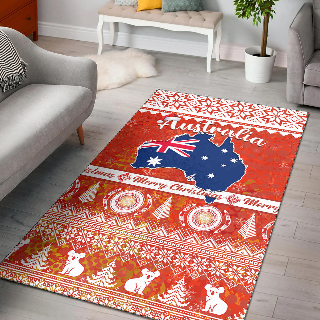 custom-personalised-australia-area-rug-australian-map-aboriginal-painting-merry-christmas