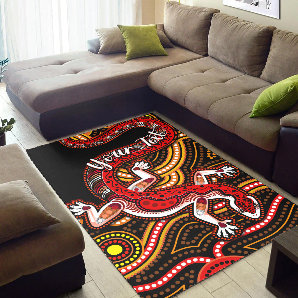 custom-personalised-aboriginal-art-lizard-area-rug-you-are-number-one