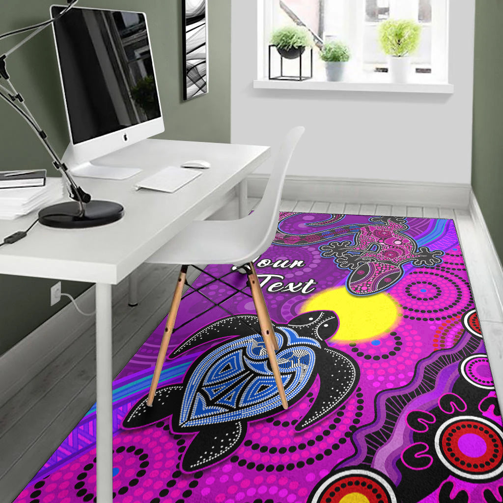 custom-personalised-australia-lizard-and-turtle-area-rug-aboriginal-art-beautiful-life