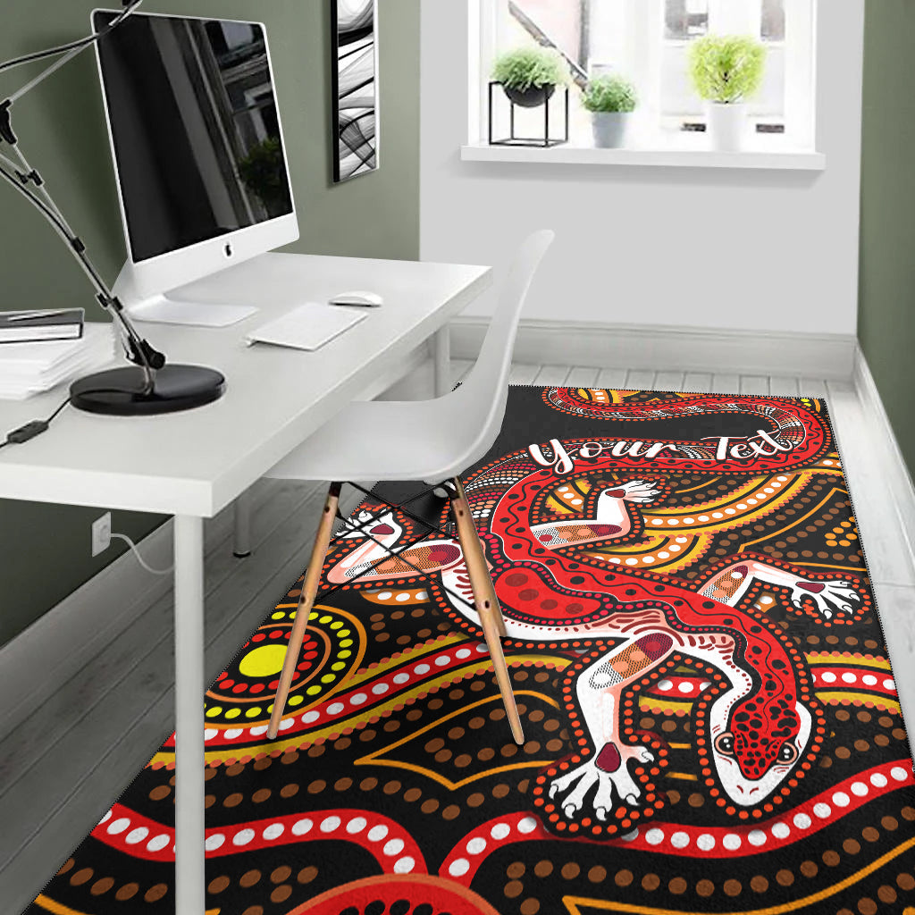 custom-personalised-aboriginal-art-lizard-area-rug-you-are-number-one