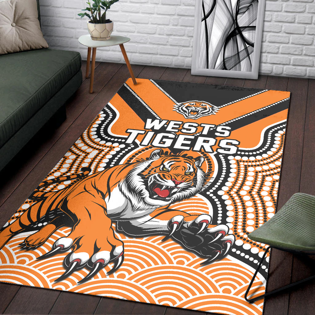 wests-tigers-rugby-area-rug-indigenous-artsy