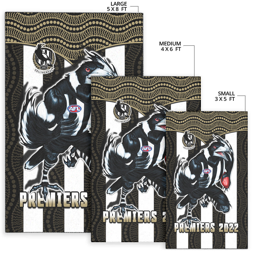 magpies-football-area-rug-collingwood-1892-indigenous-sporty-style-ver02