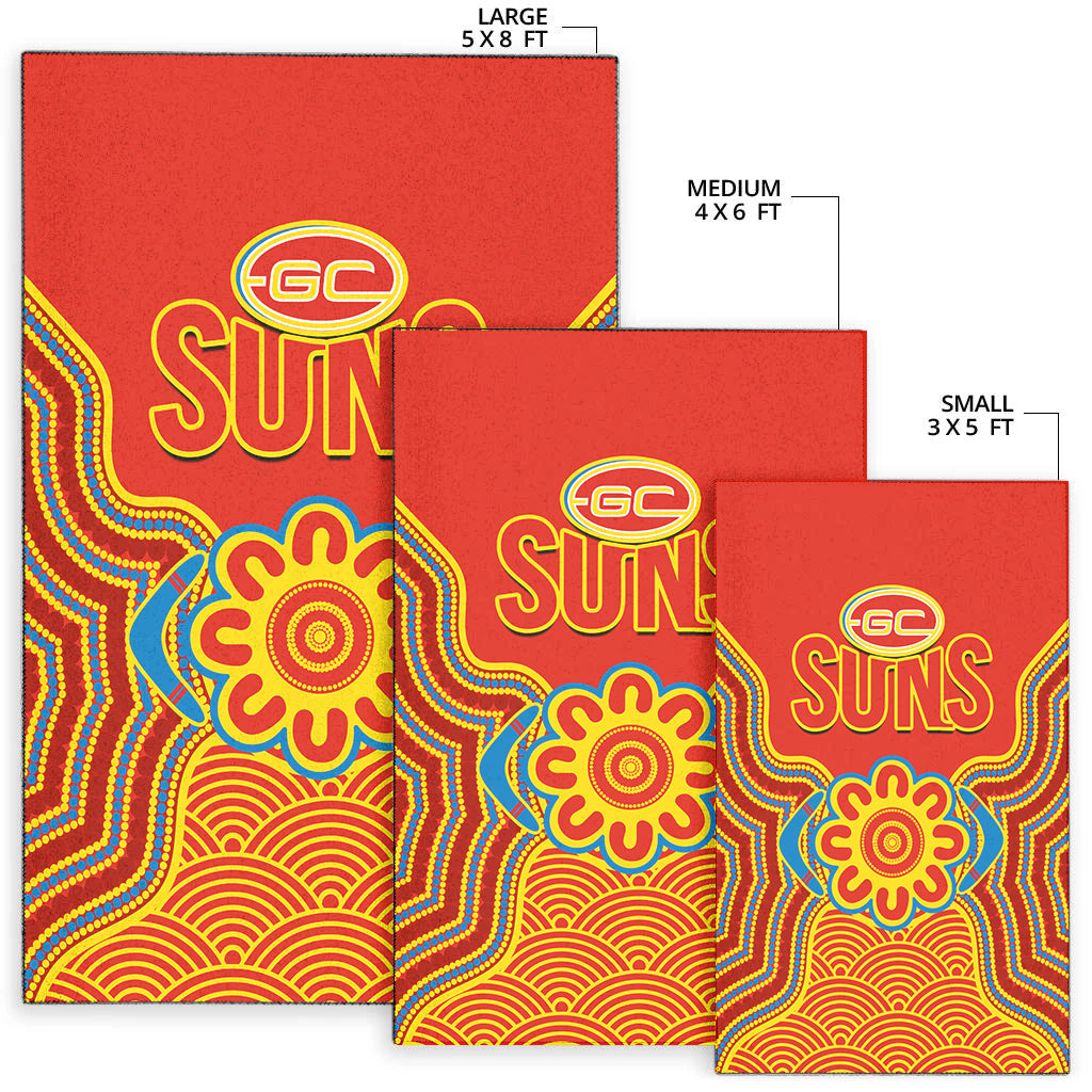 gold-coast-football-area-rug-suns-indigenous-pattern