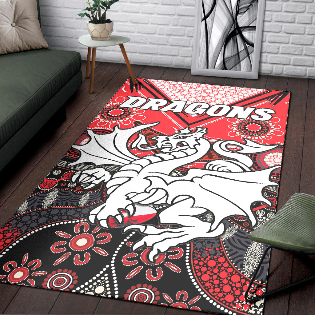 dragons-rugby-area-rug-indigenous-pattern-artsy-version