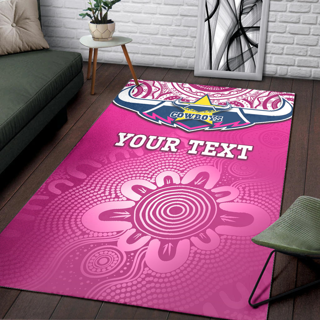 custom-personalised-cowboys-rugby-area-rug-aboriginal-pattern-pink-version