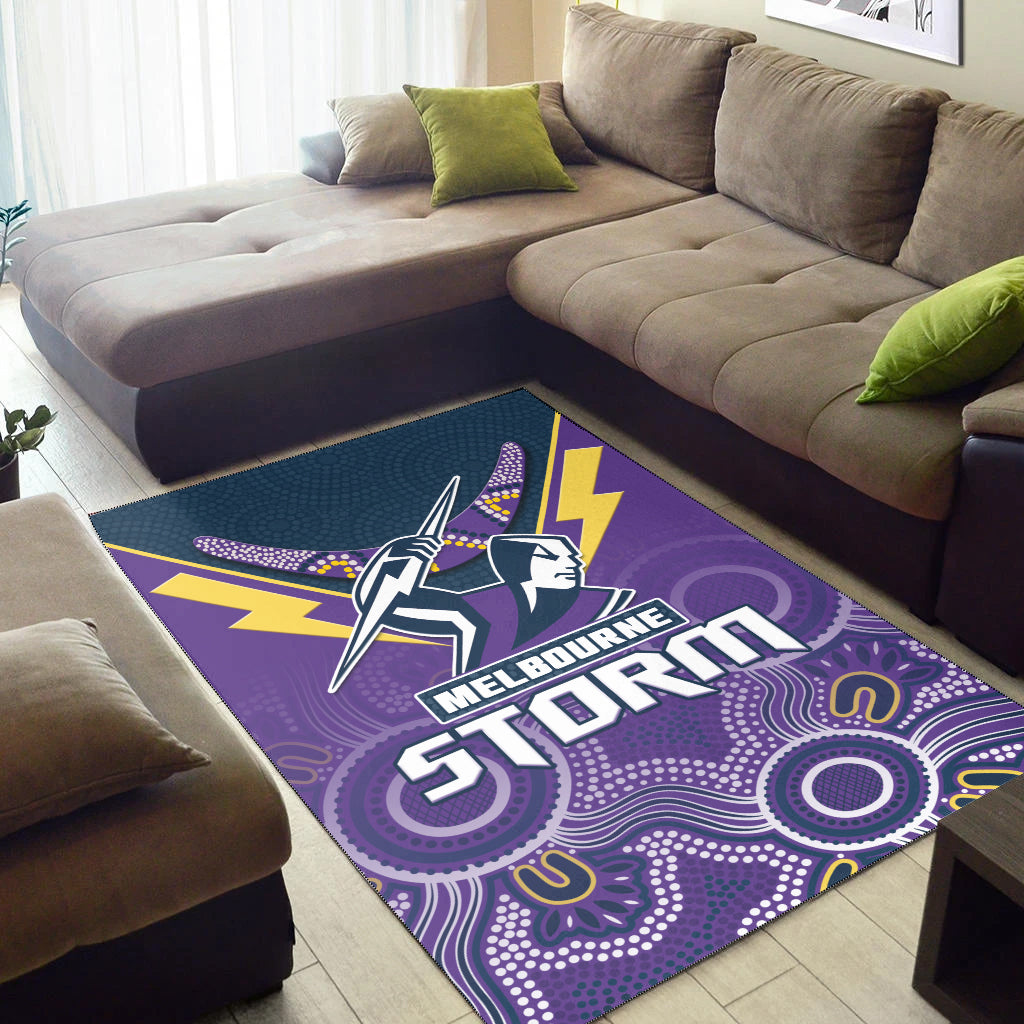 melbourne-storm-rugby-area-rug-indigenous-boomerang-gradient-style