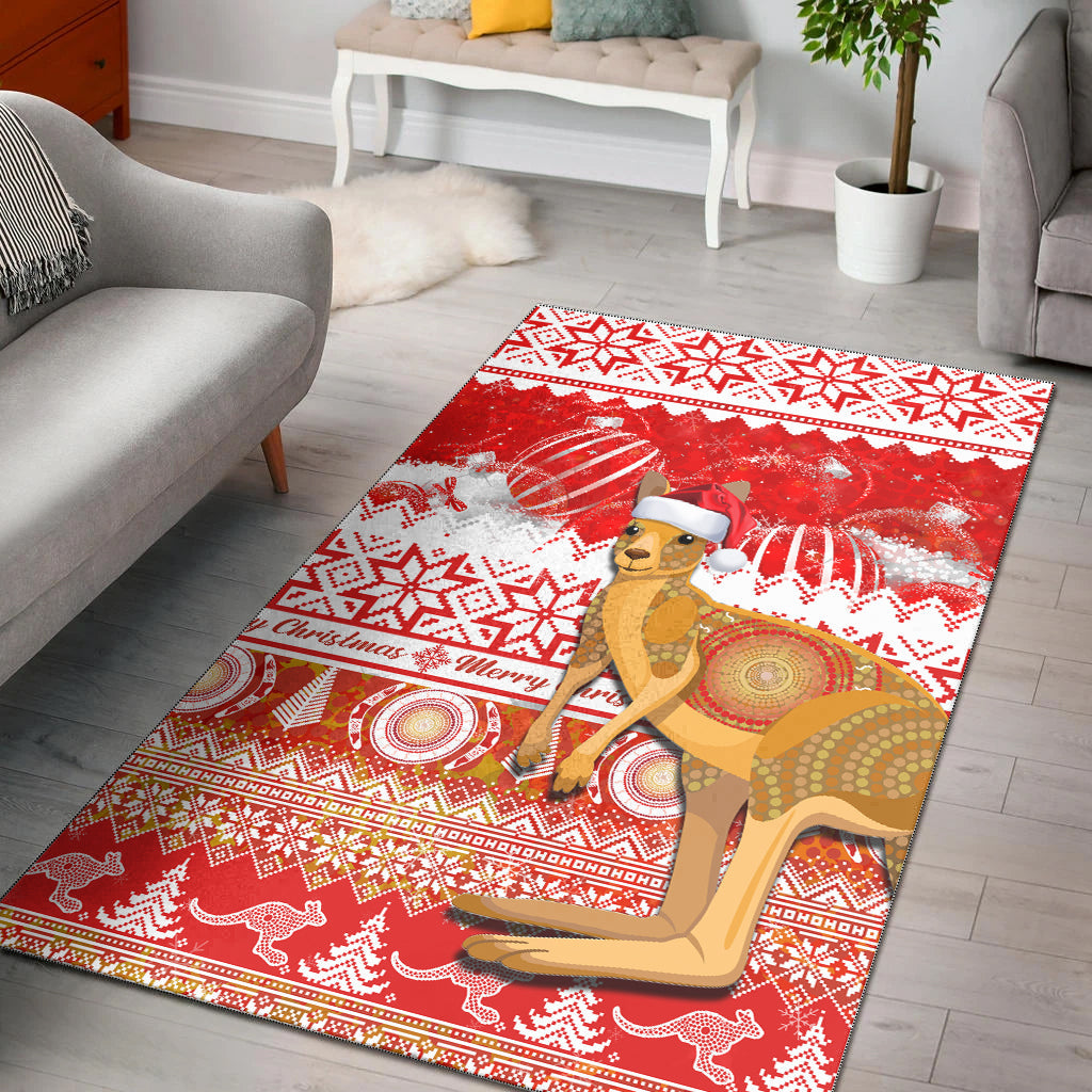 australia-area-rug-kangaroo-aboriginal-painting-merry-christmas