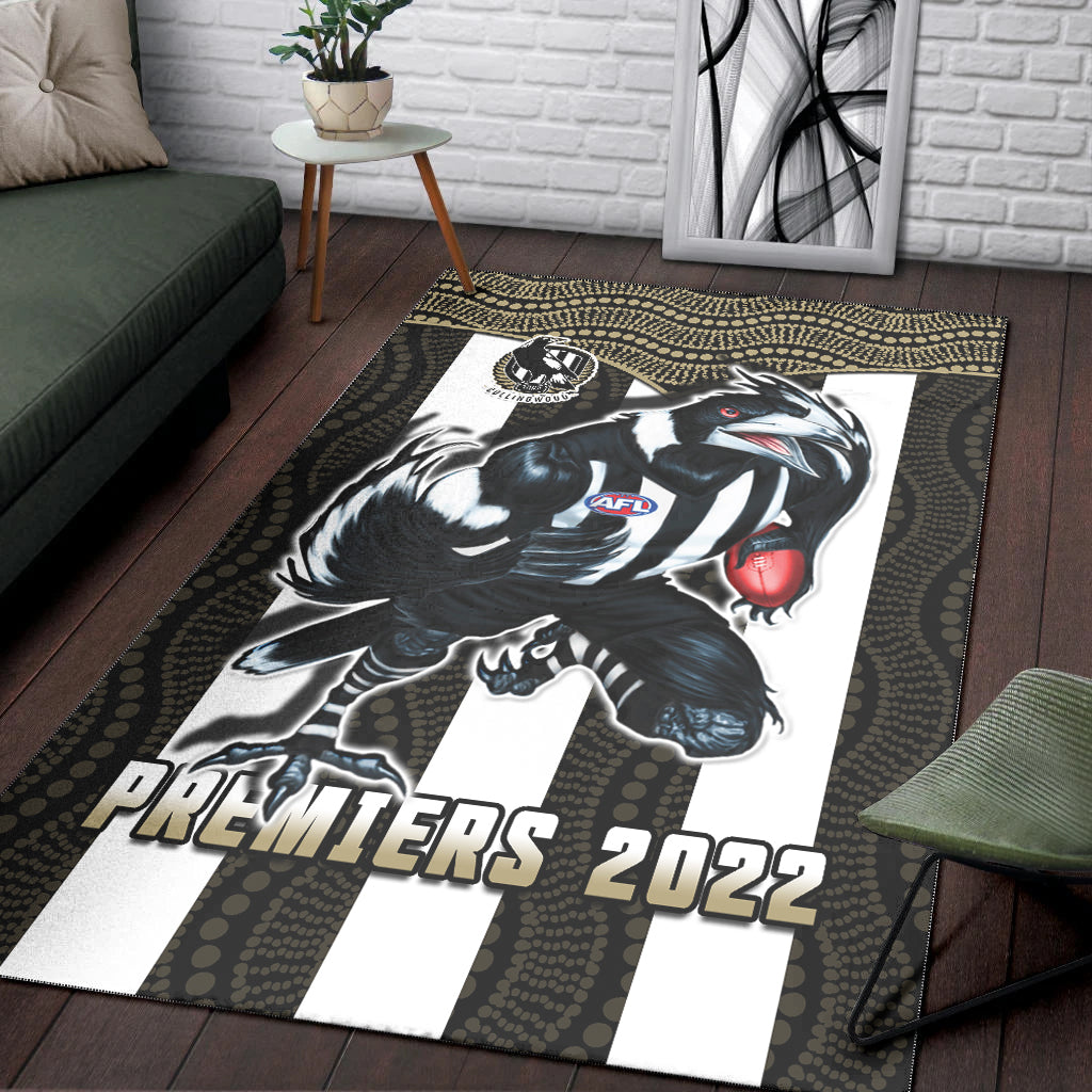 magpies-football-area-rug-collingwood-1892-indigenous-sporty-style-ver02