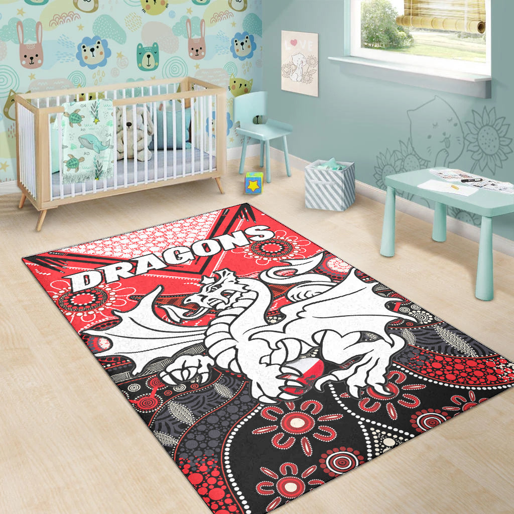 dragons-rugby-area-rug-indigenous-pattern-artsy-version