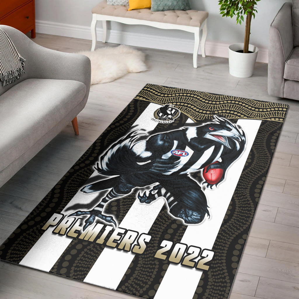 magpies-football-area-rug-collingwood-1892-indigenous-sporty-style-ver02