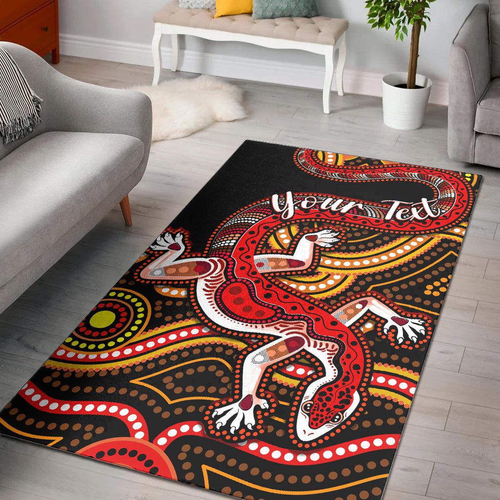 custom-personalised-aboriginal-art-lizard-area-rug-you-are-number-one