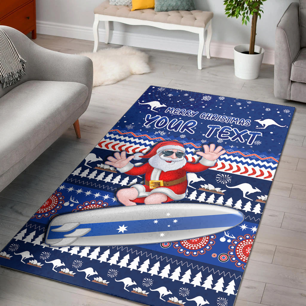 custom-personalised-australia-christmas-area-rug-aussie-aboriginal-santa-claus-is-surfing-with-kangaroo