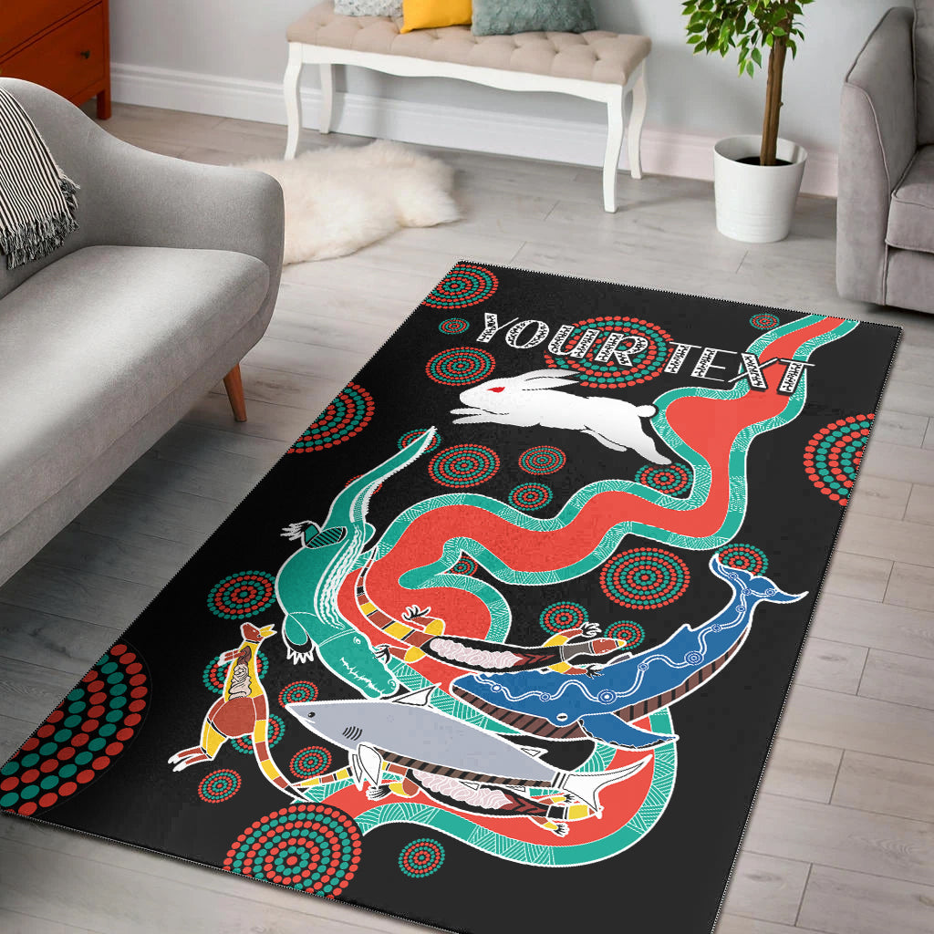 custom-personalised-rabbitohs-area-rug-go-the-bunnies-aboriginal