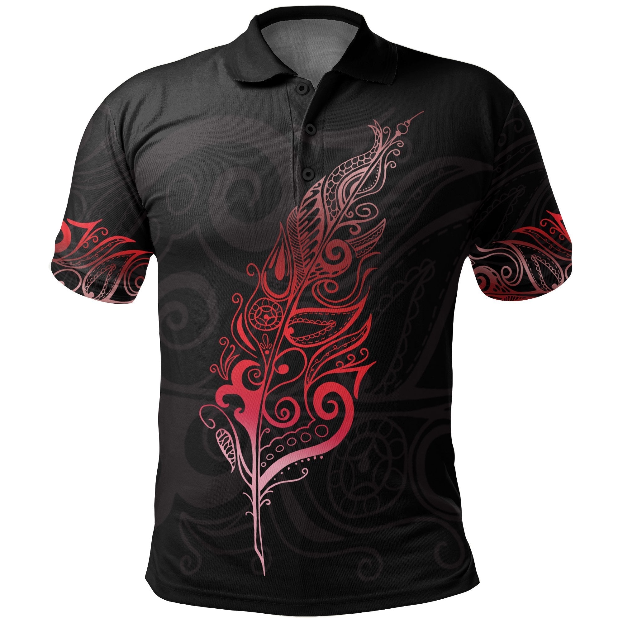 new-zealand-polo-shirt-light-silver-fern-golf-shirts-red