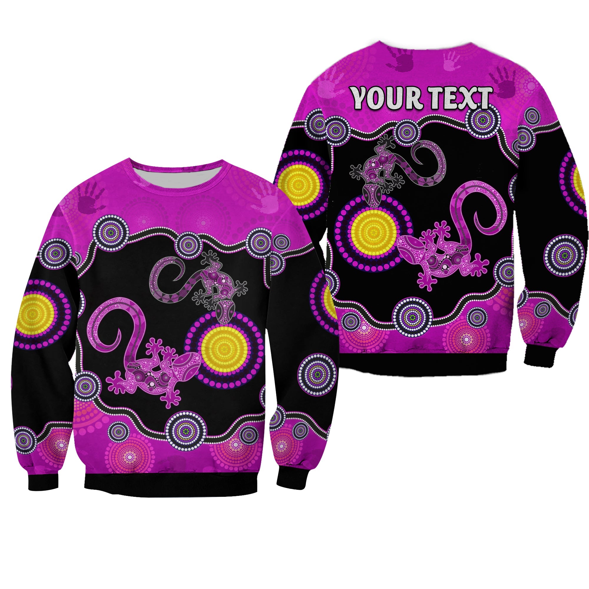 custom-personalised-aboriginal-lizard-sweatshirt-attracted-australia-version-purple