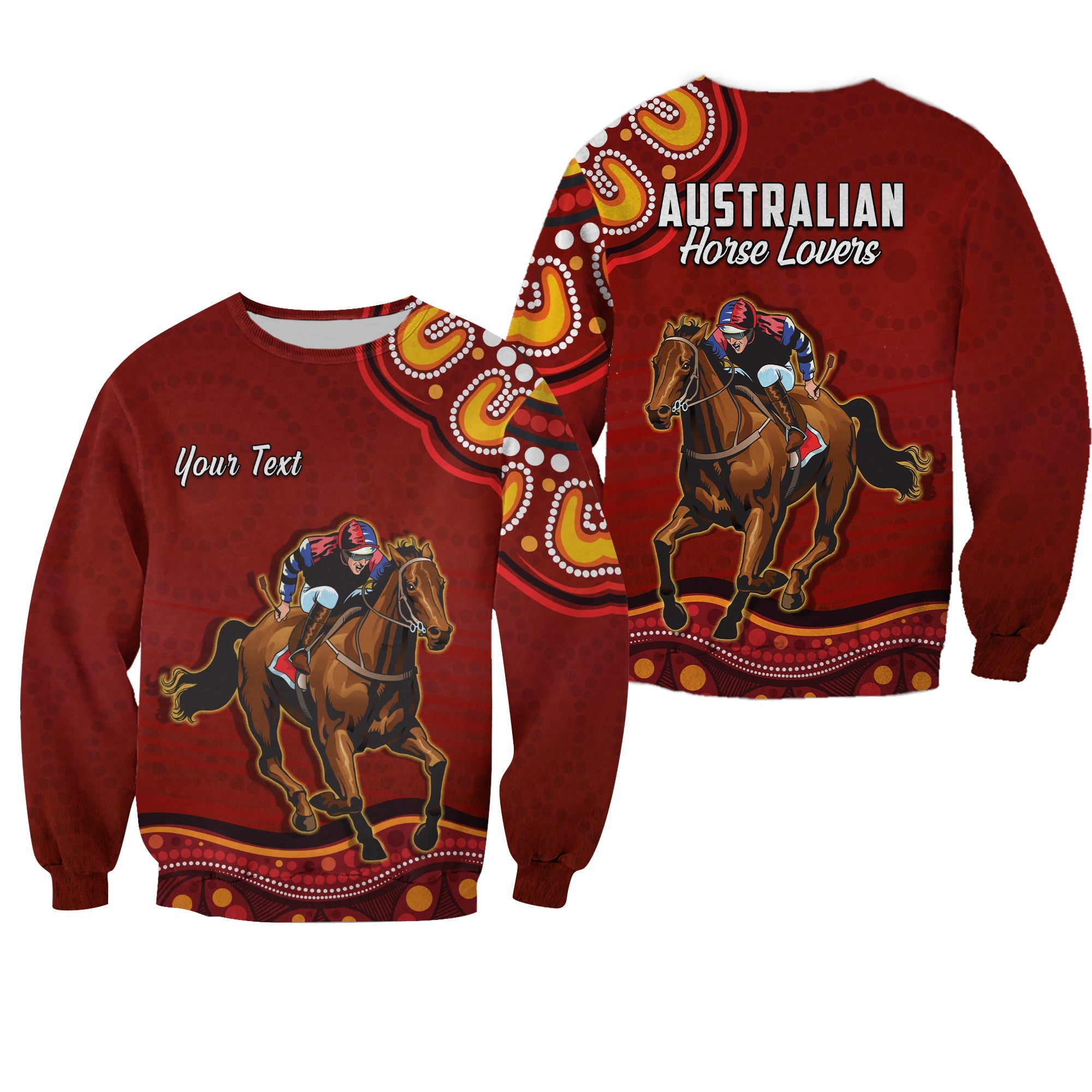 custom-personalised-launceston-cup-2022-sweatshirt-australia-aboriginal-red-horse-lovers